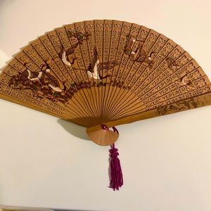 Two authentic Chinese handmade wooden fans